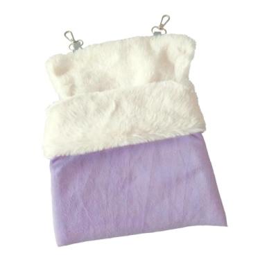 Imagem de IEUDNS Saco para dormir Sugar Glider, cama suspensa para pequenos animais de estimação, para gaiola, acessórios para porquinho-da-índia e outros, Roxo