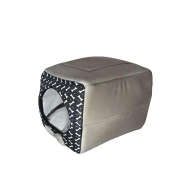 Imagem de Toca Cama Casinha 2 Em 1 Cachorro Cão E Gato Tam P M e G(G Preto Lateral CINZA)