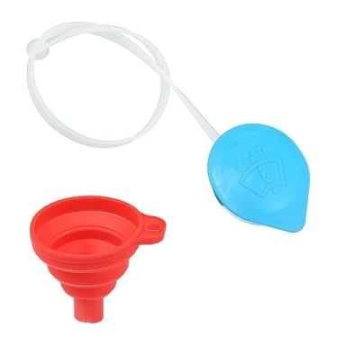 Imagem de Unifizz Tampa do tanque da garrafa do reservatório do líquido da arruela do para-brisa do carro com conjunto de funil de água de borracha substitui 76802-S01-C02 para Honda Civic