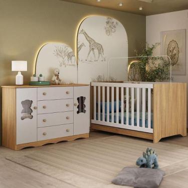 Imagem de Berço Americano 3 em 1 com Cômoda 2 Portas 4 Gavetas Doçura Multimóvei