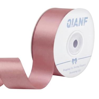 Imagem de QIANF Fita malva de 3,5 cm fita de cetim dupla face para embrulhar laços de cabelo para fazer cadeira, casamento, chá de bebê, decoração de convite de festa de aniversário, costura artesanal, 25