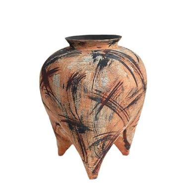 Imagem de Vaso de mesa retrô de cerâmica em grés para casa de família, sala de chá, arranjo de flores, vasos de flores