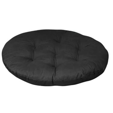 Imagem de Almofada Para Cadeira Redonda 80x80 cm Com Futon Para Decoração Cadeira Sofá Quarto (Preto)