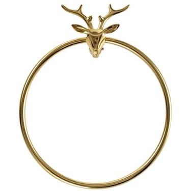 Imagem de URGDWEKJY Cabide montado na parede, cabideiro, leve, de cobre, montado na parede, ganchos de entrada, estilo nórdico, suporte de parede, cabide de banheiro, pingente dourado para pendurar na parede (A