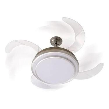 Imagem de Ventilador Cromado Teto 4 Pás Retratil Led 127V - 108 Cm
