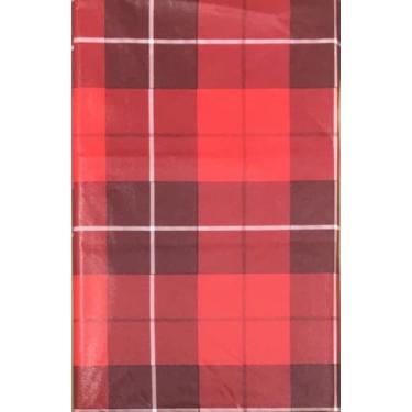 Imagem de Better Home Toalha de mesa de Natal xadrez vermelha com forro de flanela, 132 x 132 cm quadrada