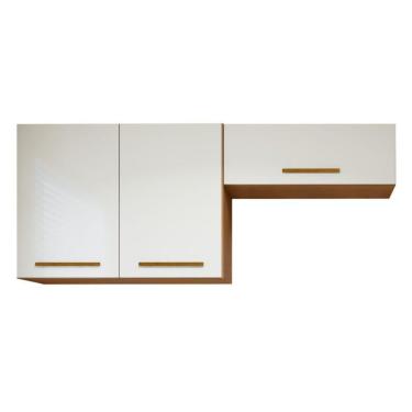 Imagem de Lavanderia Modulada França 2 Armários Aéreos - Kaiki Móveis Nature/off White