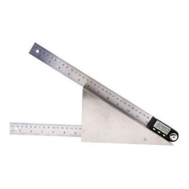 Imagem de Goniômetro Ferramenta Medição De Ângulos Digital Inox 300mm
