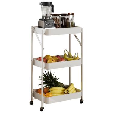 Imagem de Carrinho Organizador Multiuso G7006 com 3 Bandeja e Rodízios