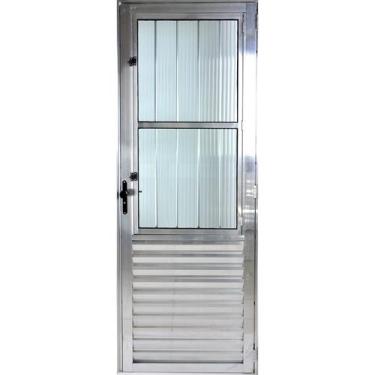 Imagem de Porta De Alumínio Social Postigo  2,10 X 0,70  Direita Linha All Modul