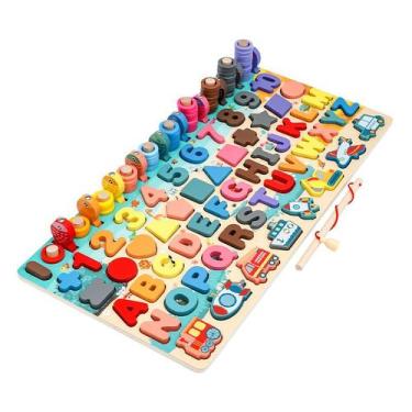 Imagem de Brinquedo educacional de madeira com números magnéticos 7 em 1 para cr