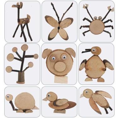 Imagem de Brinquedo educativo de blocos artesanais de madeira para crianças, pro