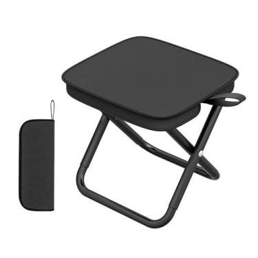 Imagem de Banqueta dobrável, dobrável, portátil, leve, metal preto - taiyuanketa