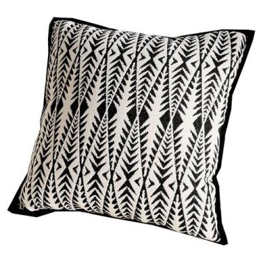 Imagem de Capa de travesseiro preta e branca geométrica francesa minimalista - y