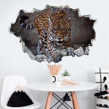 Imagem de Adesivo de parede 3D Leopard autoadesivo PVC 50x70cm - yiweisai