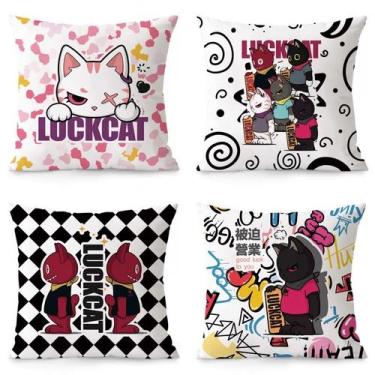 Imagem de Conjunto de fronhas Lucky Cat Cartoon 35x35cm (conjunto de 4) - yiweis