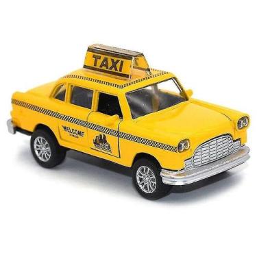 Imagem de Simulação Yellow Taxi Cab Vehicle Alloy Toy Car - Gloome Store