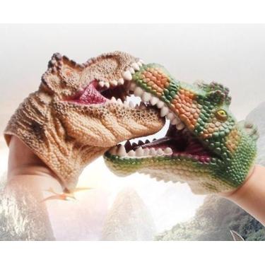Imagem de Dinossauro Hand Puppet, 2 peças de borracha macia realista para pais e