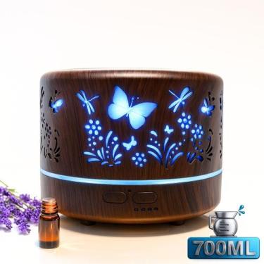 Imagem de Difusor Aromas Umidificador Ar Ultrassonico 700ml Controle Remoto LED 