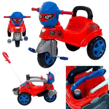 Imagem de Triciclo Spider Infantil c/ Apoio Lateral e Pedal Removíveis
