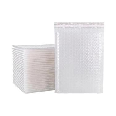 Imagem de Envelopes De Bolha De Polietileno Brancos 15x25 Polegadas, 10 Unidades