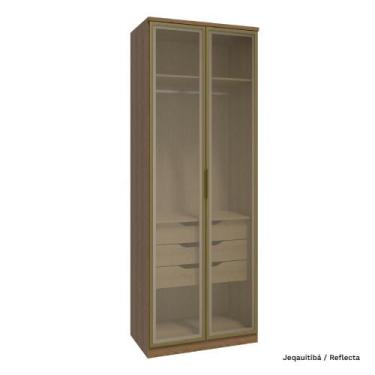 Imagem de Guarda Roupa Modulado 02 Portas de Vidro 245cm 03 Gavetas Setiba - Móv