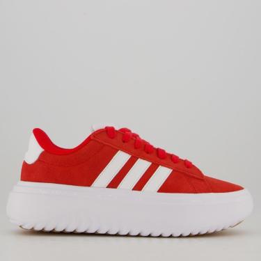 Imagem de Tênis Adidas Grand Court Plataform Feminino Vermelho-Feminino