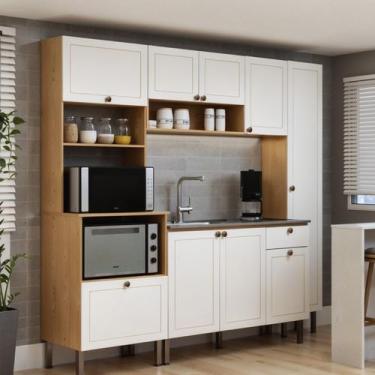 Imagem de Armário de Cozinha Modulada 2,15m 4 peças Essencia Frise Genialflex, C