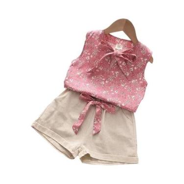 Imagem de Conjunto de Verão para Bebês Meninas - Colete e Shorts 2 Peças, 3 tone