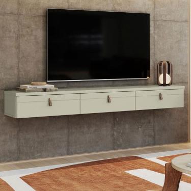 Imagem de Rack para TV Até 65 Polegadas Suspenso Zaffira 3 Portas Off White - Pnr Móveis