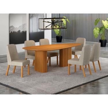 Imagem de Conjunto jantar 6 cadeiras maciça 2x1 Iza - Arbo Design
