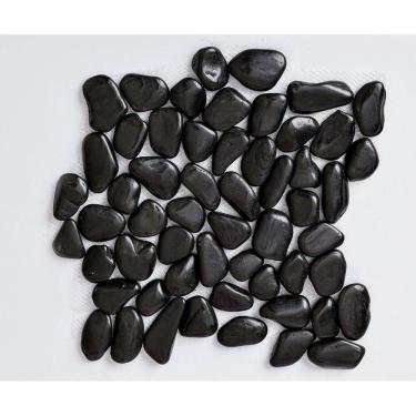 Imagem de Seixo Grande Polido Revestimento de Parede Preto