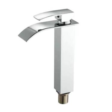 Imagem de Torneira Cascata Baixa Banheiro Monocomando Metal Cromado - Dekor