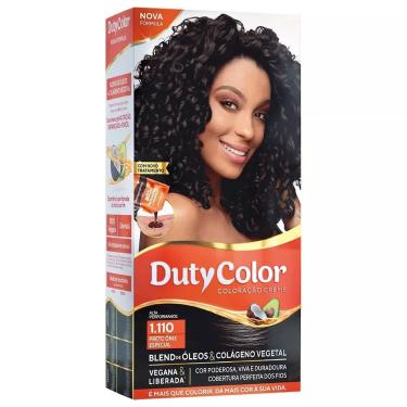 Imagem de Coloração Permanente Preto Ônix Especial 1.110 135g DutyColor Kit com Queratina e Óleo...