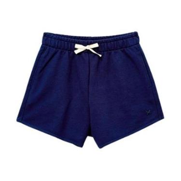 Imagem de Shorts Hering Azul Marinho Infantil Menina Moletom Runner-Feminino