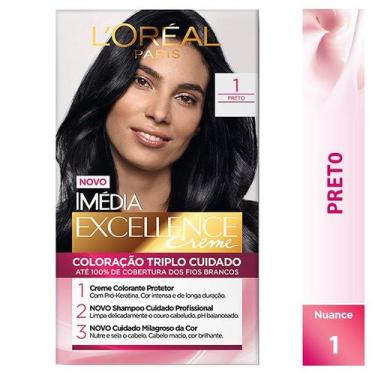 Imagem de Tintura L'Oreal Imedia Excellence Creme Nº 1 Preto - LOREAL TINTURA