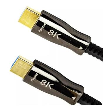 Imagem de CABO HDMI 20 Metros FIBRA ÓPTICA 2.1V 8K, 4K 120HZ , GOLD, OD 5.2MM - 