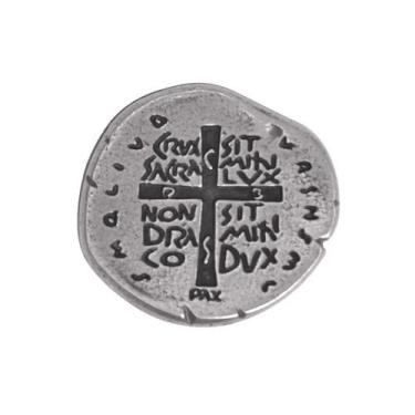 Imagem de Broche Medalha das Duas Cruzes Cor Prata - Canção nova
