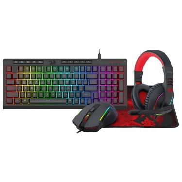 Imagem de Kit Gamer Redragon Essentials S148 Teclado Mouse Mousepad e Fone RGB Preto