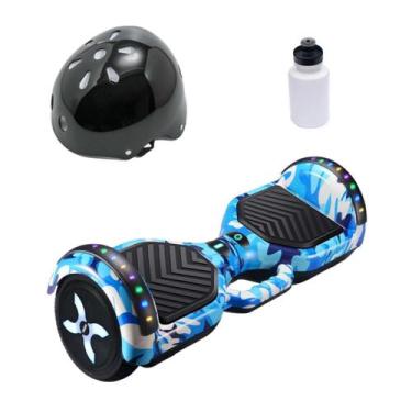 Imagem de Hoverboard Skate Elétrico 6.5 Led Azul Camuflado + Capacete - DM Toys