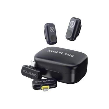 Imagem de Microfone Sem Fio Lapela Hollyland Lark A1 Duo USB-C e Lightning Preto