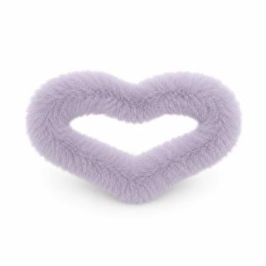 Imagem de Presilha de Cabelo Coração de Pelúcia COR:AZUL - Amaite Make, AZUL