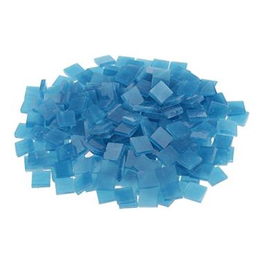 Imagem de dailymall Lote de azulejos de mosaico de vidro coloridos para o Natal, faça você mesmo, mosaico, artesanato para crianças - azul lago