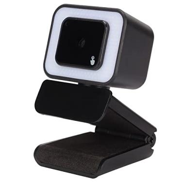 Imagem de Câmera de computador HD Webcam, câmera de computador 2560 x 1920 USB2.0 ajustável luz de preenchimento 2K, microfone de redução de ruído de autofoco 2K, câmera de PC Plug and Play, webcam USB para câmera de luz de preenchimento preto 2K foco automático)