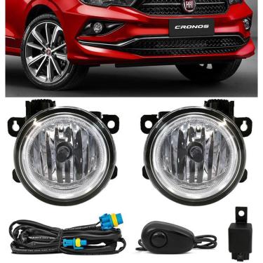 Imagem de Kit Farol de Milha Neblina Fiat Cronos 2018 2019 - Interruptor Alternativo