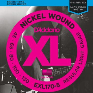 Imagem de Encordoamento para Baixo D`Addario EXL170-5 045 5 Cordas Nickel Wound
