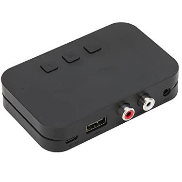 Imagem de Adaptador de áudio, distância de conexão de 33 pés receptor de áudio bluetooth para sistema de som estéreo de carro doméstico para dispositivo móvel nfc para alto-falantes sem função