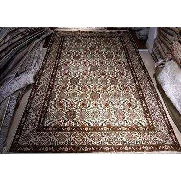 Imagem de Tapetes de seda artesanais puros de 1,8 m x 2,7 m Flor clássica Beleza flor sala de estar quarto tapete de estudo