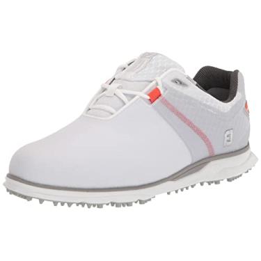 Imagem de FootJoy Sapato de golfe masculino Pro|sl Sport, Branco/Laranja, 8 X-Wide