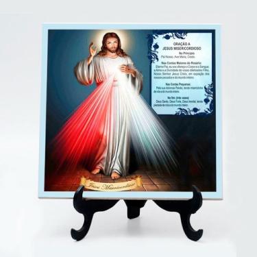 Imagem de Quadro Azulejo Jesus Misericordioso Com Oração